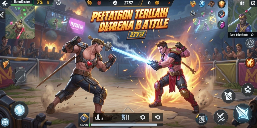 Gameplay seru di arena pertarungan Battle Royale 2757.