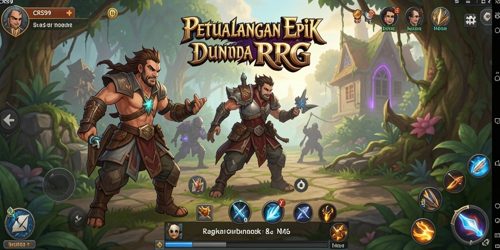 Tampilan gameplay menakjubkan dalam petualangan RPG CRS99.