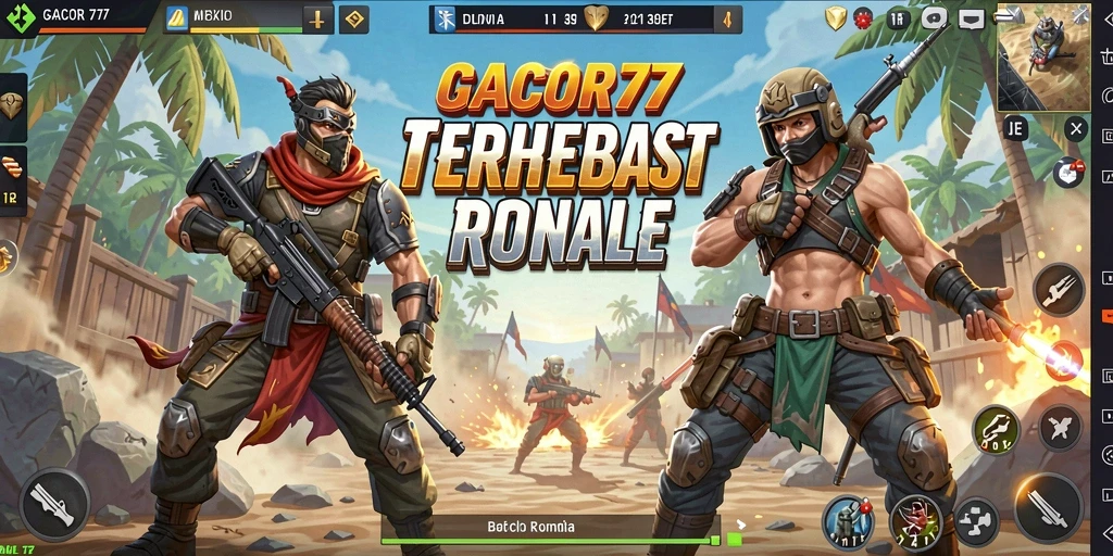 Screenshot permainan GACOR77 yang menunjukkan aksi Battle Royale yang mendebarkan.