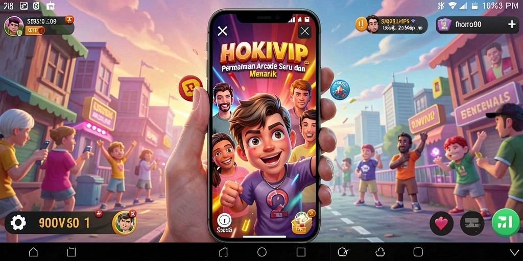 Tampilan layar utama HOKIVIP dengan gameplay Arcade yang seru.