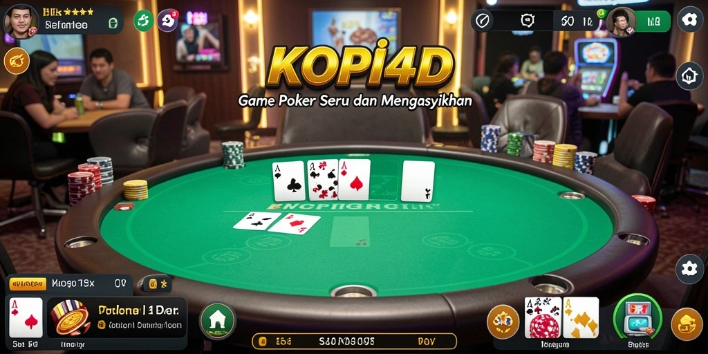 Screenshot gameplay KOPI4D menampilkan serunya bermain Poker.