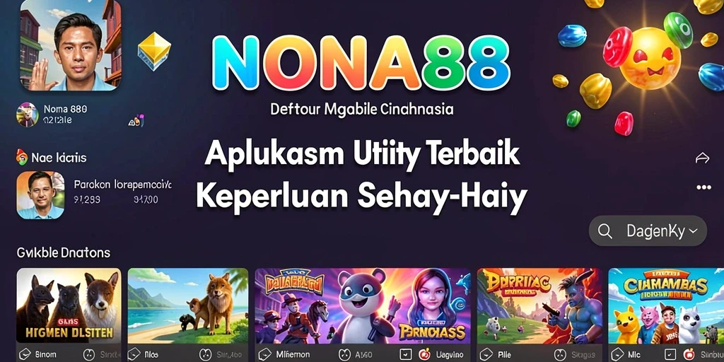 Tampilan utama aplikasi NONA88 yang sederhana dan intuitif.