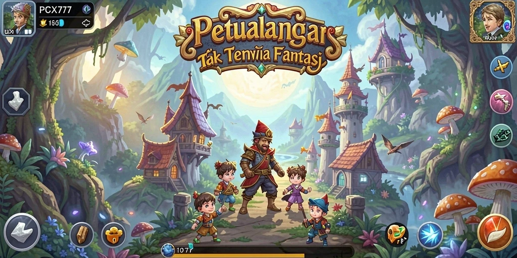 Tampilan gameplay seru PCX777 dalam aksi petualangan.