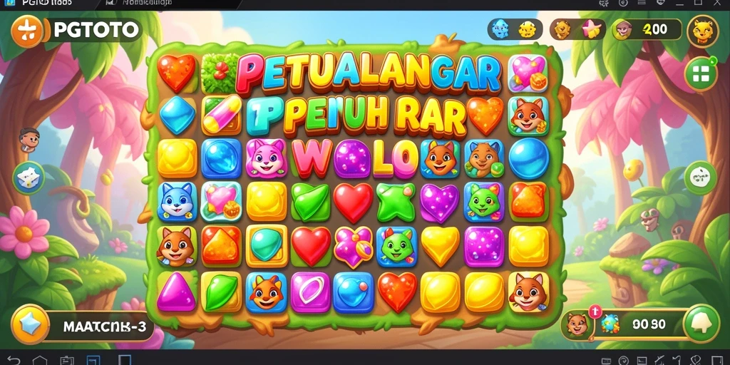 Screenshot PGTOTO yang menunjukkan gameplay seru Match-3.