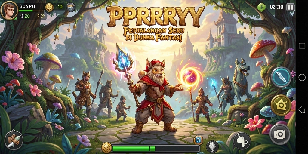 Tangkapan layar PPRRYY menampilkan aksi petualangan yang mendebarkan.