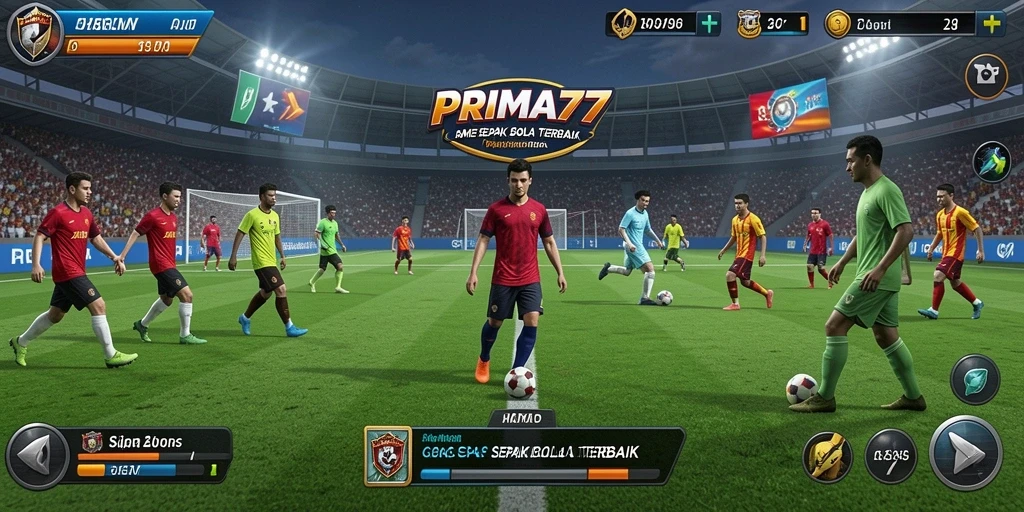 Gameplay menarik PRIMA77 saat pertandingan sepak bola berlangsung.