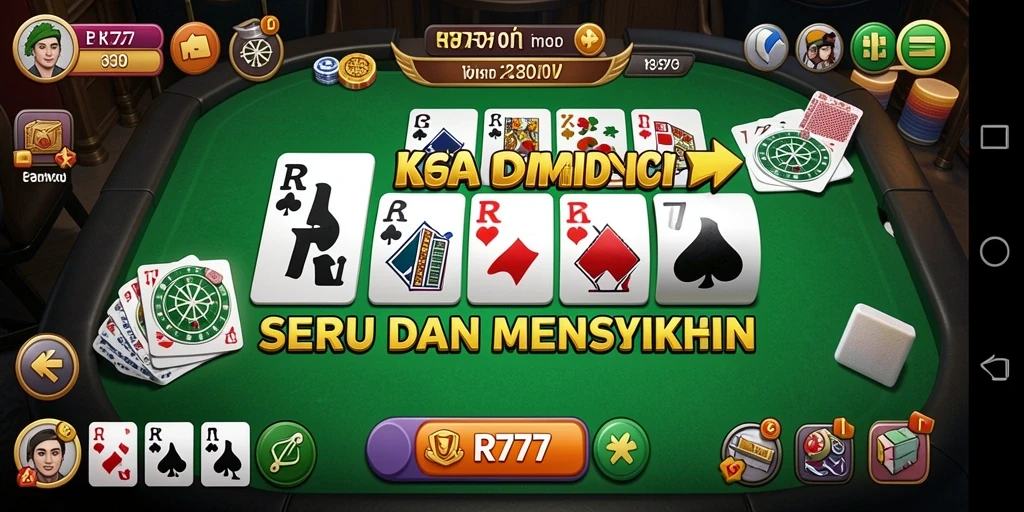 Screenshot gameplay RR777 menunjukkan keseruan permainan Domino yang mengasyikkan.