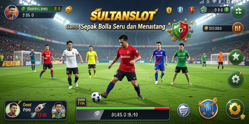 Tampilan menarik dari gameplay sepak bola di SULTANSLOT.