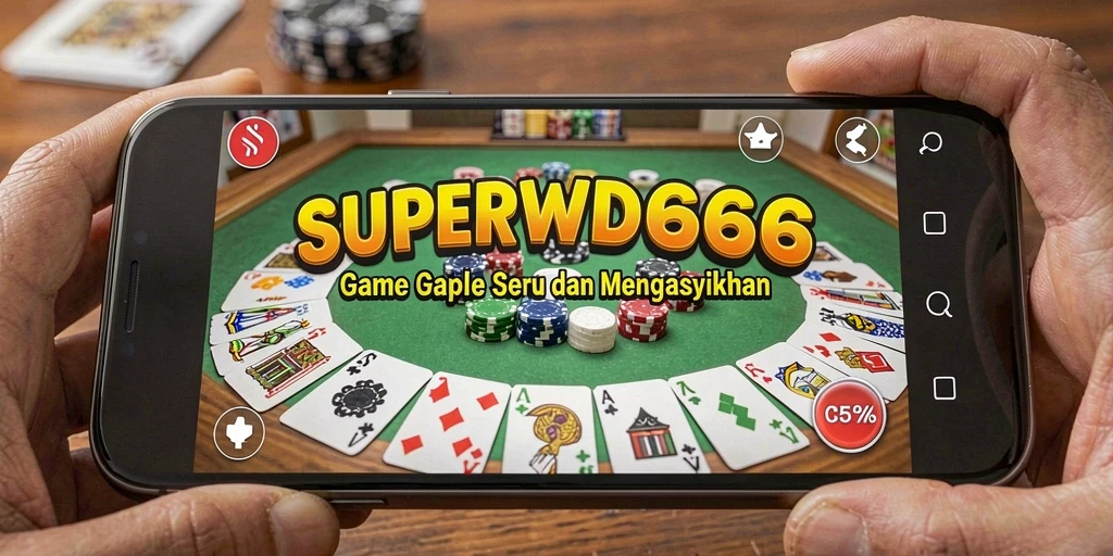 Screenshot gameplay SUPERWD666 yang menampilkan serunya bermain Gaple.