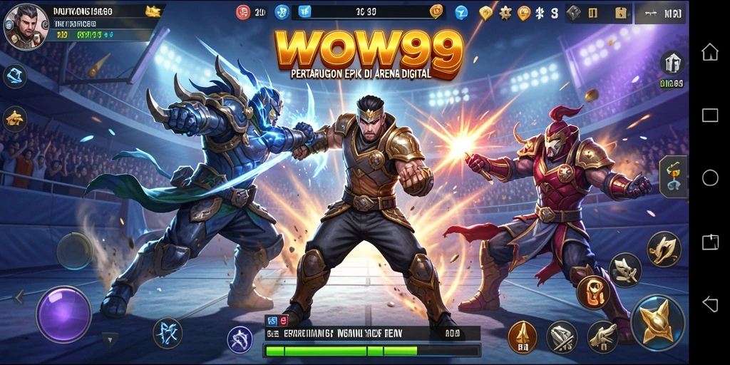 Tangkapan layar dari gameplay WOW99 menampilkan pertarungan yang mendebarkan.